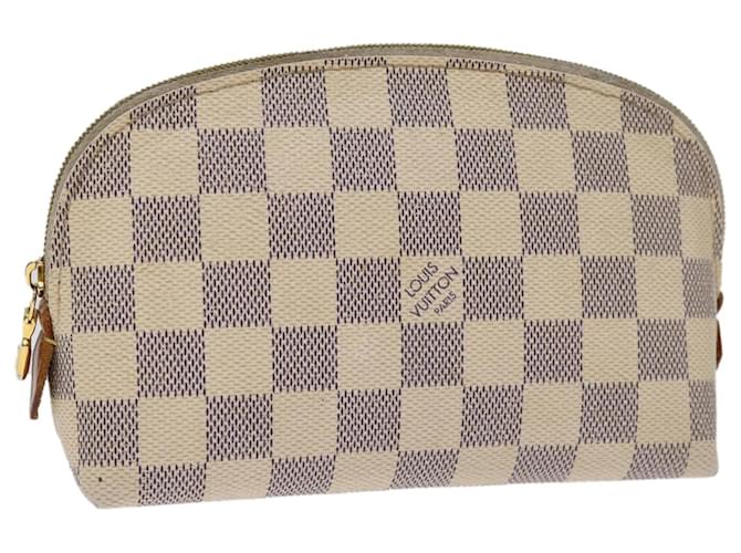 Bolsa cosmética LOUIS VUITTON Damier Azur Pochette PM N60024 Autenticação de LV 75259  ref.1396851