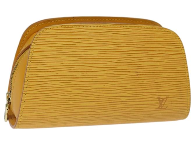 LOUIS VUITTON Epi Dauphine PM Pouch Yellow M48449 LV Auth ti1746 Leather  ref.1396852
