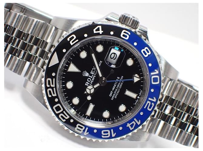 ROLEX GMT MasterII azul com bisel preto, pulseira Jubilee 126710BLNR '21 comprado para homens. Prata Aço  ref.1396881