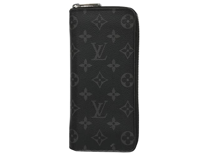 Louis Vuitton Zippy Portemonnaie Vertikal Schwarz Leinwand  ref.1396924