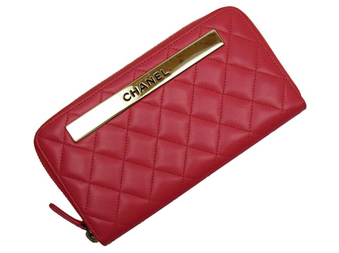 Chanel Matelassé Pink Leder  ref.1396932