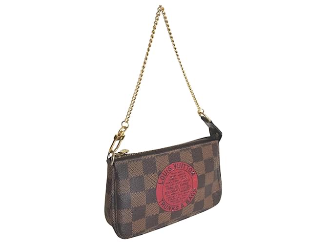 Louis Vuitton Mini Pochette Zubehör Braun Leinwand  ref.1397181