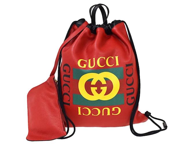 Gucci Gucci Print Red Leather  ref.1397282