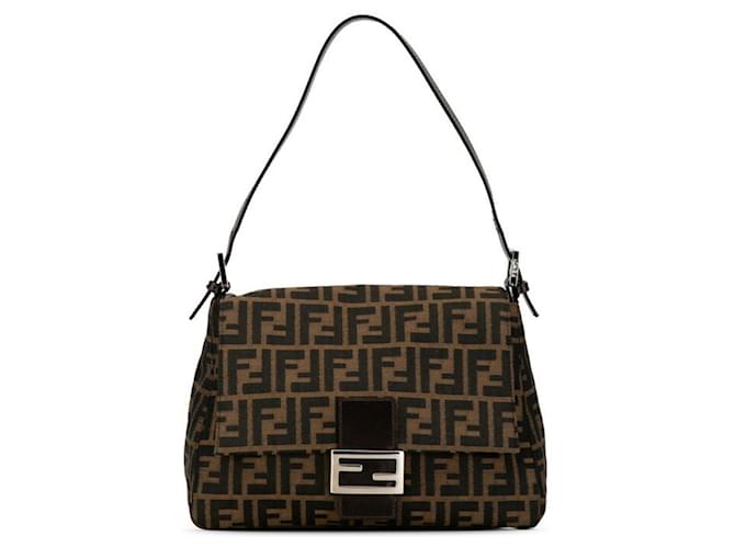 Fendi Mamma Baguette Braun Leinwand  ref.1397457