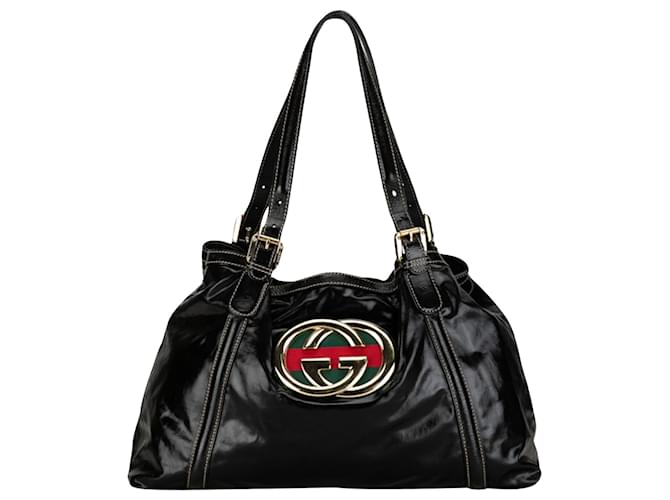 Gucci Britt Cuir vernis Noir  ref.1397500