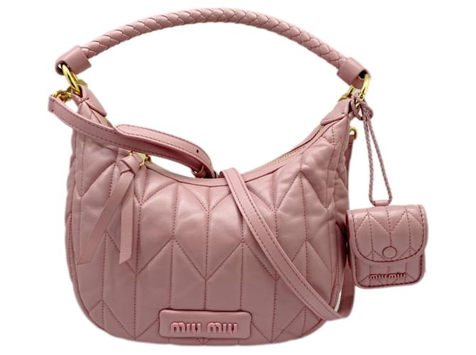 Miu Miu Matelassé Pink Leather  ref.1397514