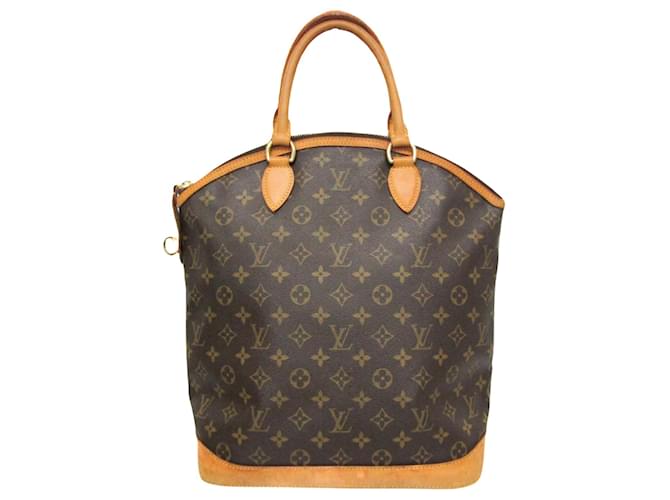 LOUIS VUITTON Lockit Vertical Marrom Lona  ref.1397526