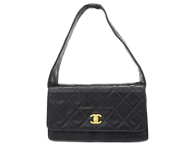 Timeless Chanel Matelassé Black Leather  ref.1397549