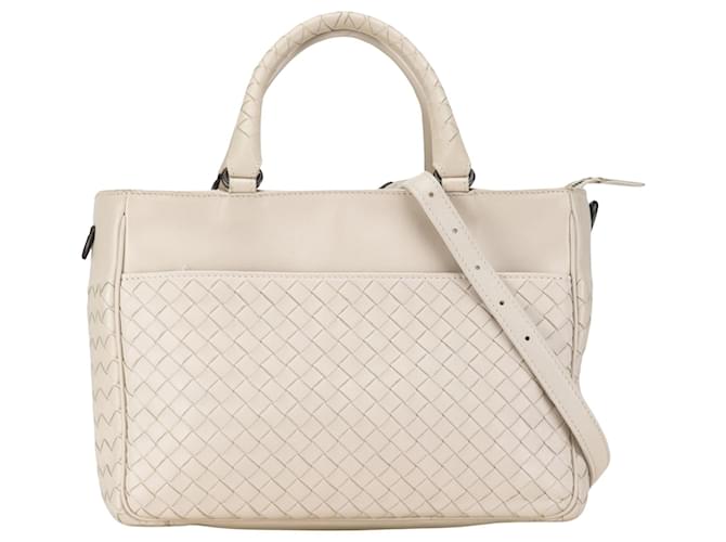 Bottega Veneta Intrecciato Blanco Cuero  ref.1397585