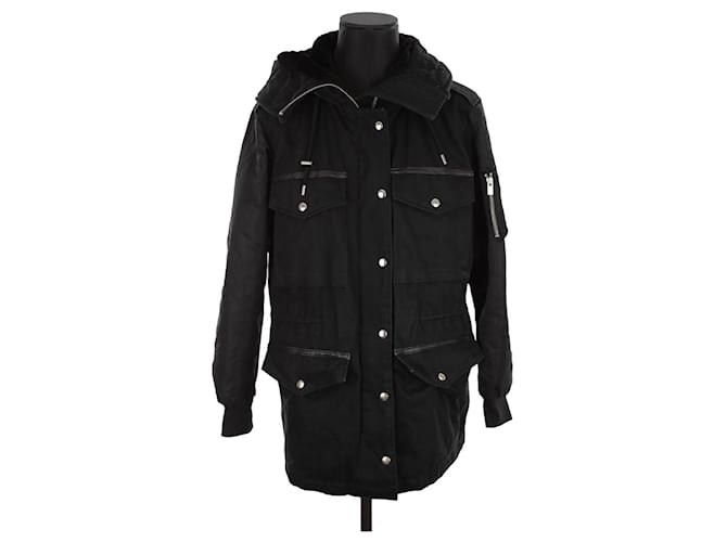 The Kooples Black coat Polyester  ref.1397656