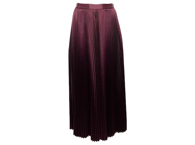 Autre Marque Saia midi Rami plissada em mogno Ulla Johnson Roxo Poliéster  ref.1397687