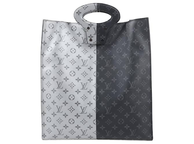 Louis Vuitton Monogram Eclipse Split Handbag M43816 Grey Leather  ref.1397704