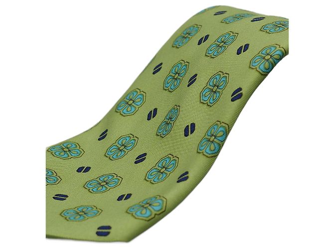 Etro Corbata Verde con Flores 