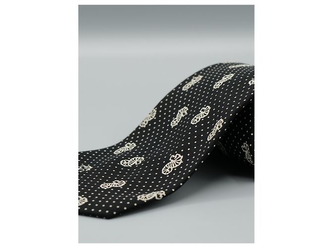 Valentino Garavani Corbata Negra con Caballitos de Mar Nero