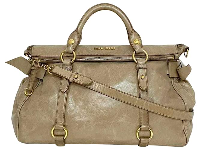 Miu Miu Vitello Beige Pelle  ref.1397784