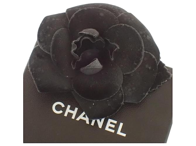 Classique Chanel Camelia Synthétique Noir  ref.1397826
