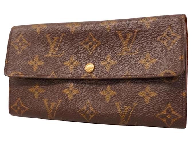 Crédito de Louis Vuitton Porte Monnaie Marrom Lona  ref.1397830