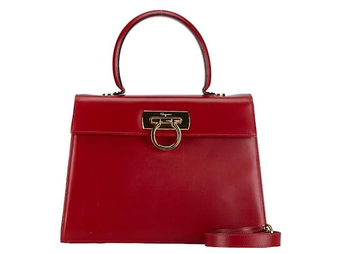 Salvatore Ferragamo Gancini Cuir Rouge  ref.1397841