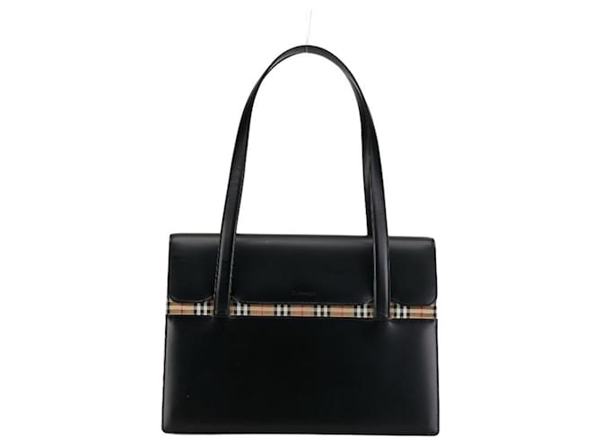 Burberry Nova Check Nero Pelle  ref.1397848