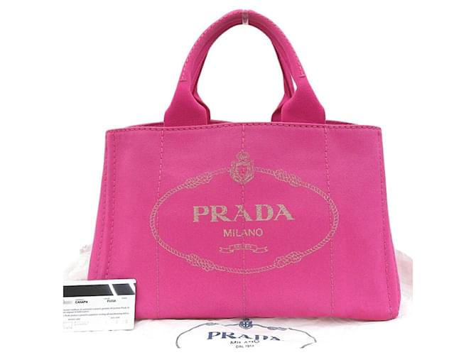 Tote Prada Canapa Pink Cloth  ref.1397849
