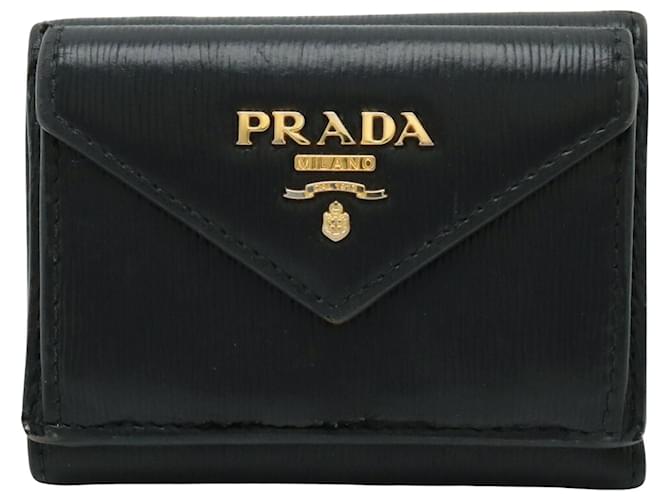 Prada Saffiano Negro Cuero  ref.1397852