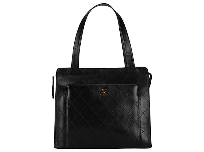 Timeless Chanel CC Schwarz Leder  ref.1397854