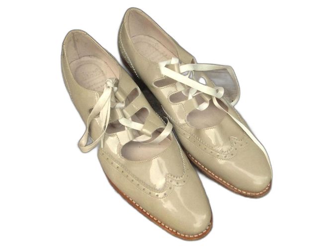 Paraboot Schnürschuhe Beige Lackleder