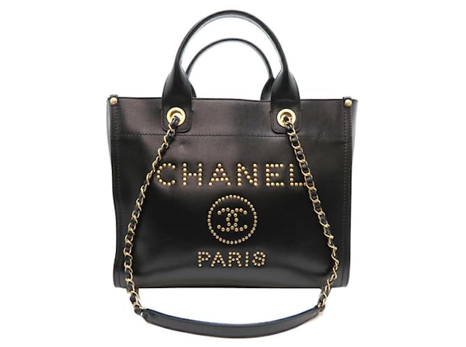 Classique Chanel Deauville Toile Noir  ref.1397990