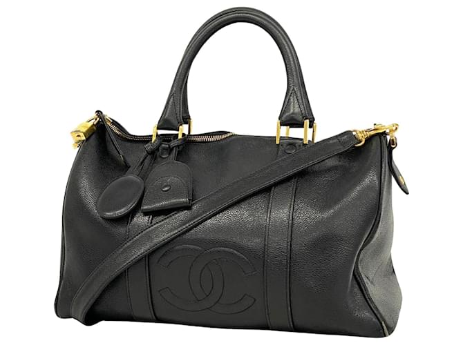 Timeless Chanel Boston Black Leather  ref.1398050