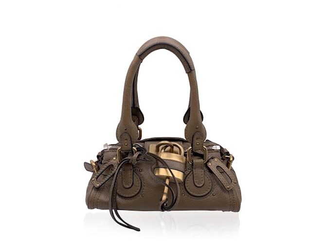 Chloé Mud Brown Leather Small Paddington Tote Bag Satchel Handbag Beige  ref.1398080