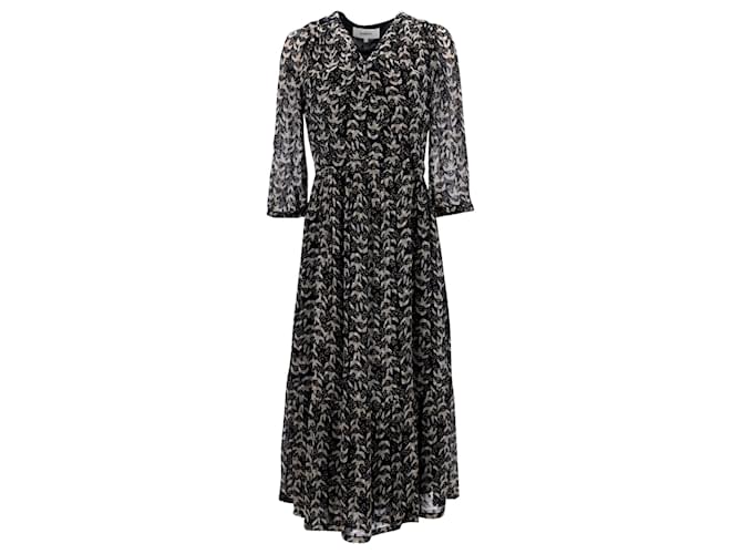 Ba&Sh Tixana Midi Dress in Black Viscose Cellulose fibre  ref.1398119