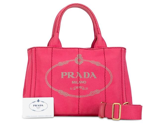 Prada Canapa Logo Sac à main en toile Sac à main B2439G en bon état  ref.1398123