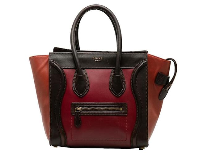 Luggage Céline Celine Micro Leather Bagageira Bolsa de couro em bom estado  ref.1398149