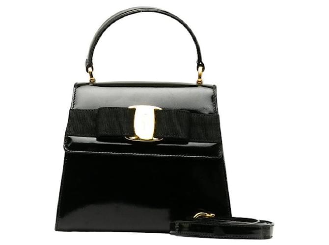 Salvatore Ferragamo Vara Ribbon Handbag  Leather Shoulder Bag AT-21 5677 in Good condition  ref.1398150