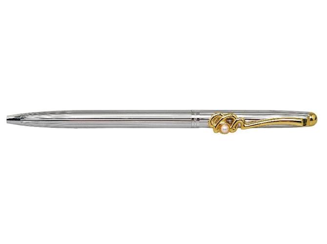 Mikimoto Edelstahl Baby-Perlenrollerballstift in sehr gutem Zustand Silber Metall  ref.1398151