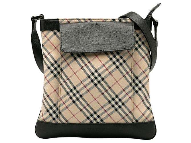 Burberry Nova Check Crossbody Bag  Canvas Shoulder Bag in Good condition Cloth  ref.1398159