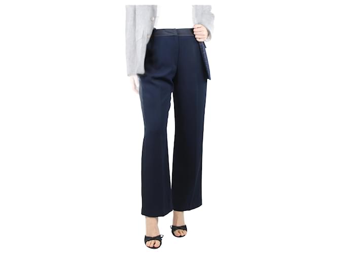 Autre Marque Navy tailored trousers - size UK 12 Blue Polyester  ref.1398162