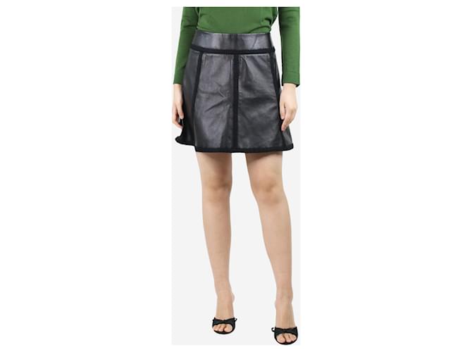 Saint Laurent Black A-line leather skirt - size UK 10  ref.1398166