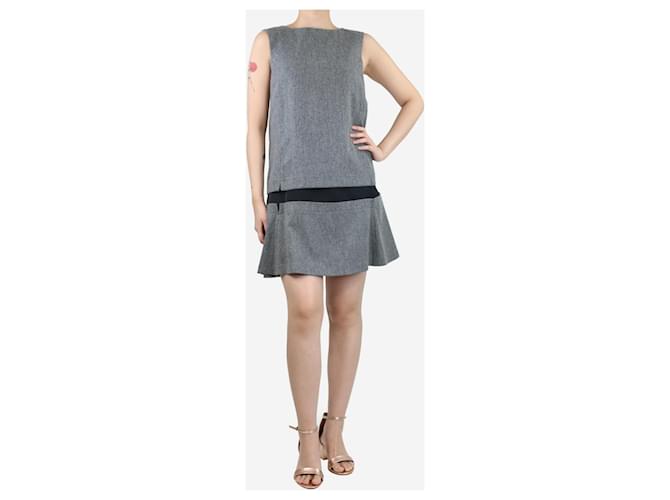Jil Sander Mini vestido cinza de lã com painéis sem mangas - tamanho UK 12  ref.1398178