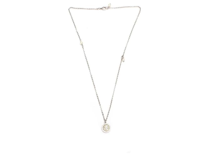 Chanel Faux Pearl & Strass CC Pendant Necklace Metal  ref.1398217