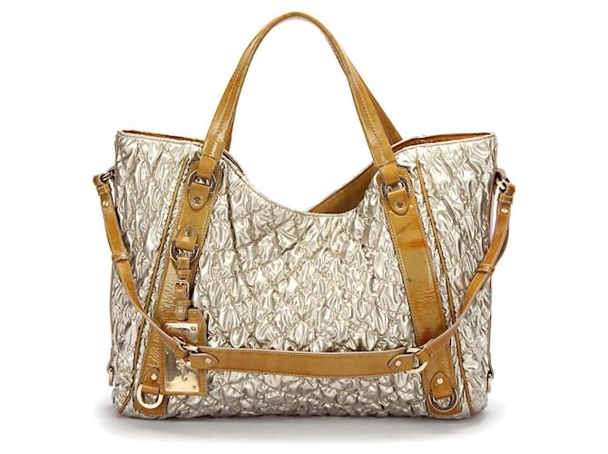 Bally Borsa tote in pelle trapuntata metallizzata Tela  ref.1398236