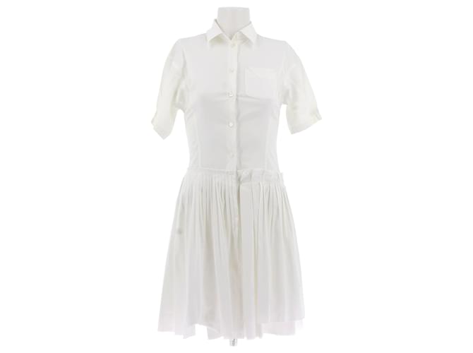 PRADA Robes T.IT 38 Coton Blanc  ref.1398286