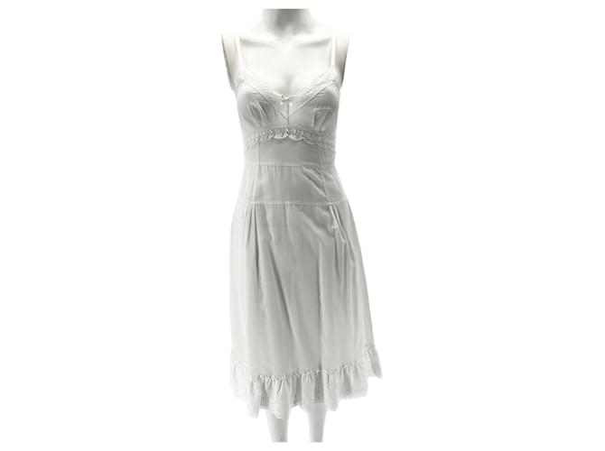 DOLCE & GABBANA  Dresses T.FR 40 Cotton White  ref.1398299