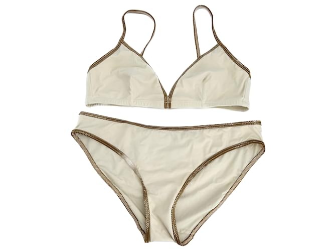 Autre Marque NON SIGNE / UNSIGNED  Swimwear T.FR 36 Polyester Cream  ref.1398377