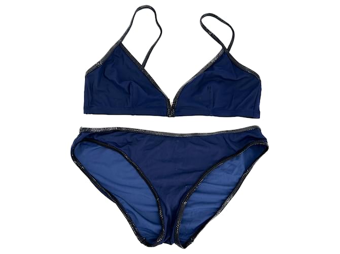 Autre Marque NON SIGNE / UNSIGNED Maillots de bain T.FR 36 Polyester Bleu Marine  ref.1398381