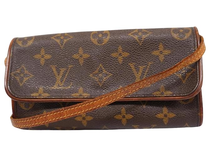 Louis Vuitton Pochette Twin GM Braun Leinwand  ref.1398400