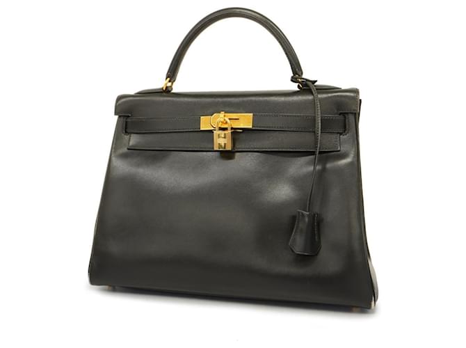 Hermès Hermes Kelly 32 Negro Cuero  ref.1398528