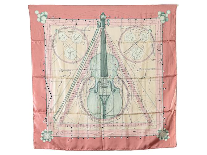 Sciarpa Hermès in seta rosa La Musique des Spheres Panno  ref.1398556