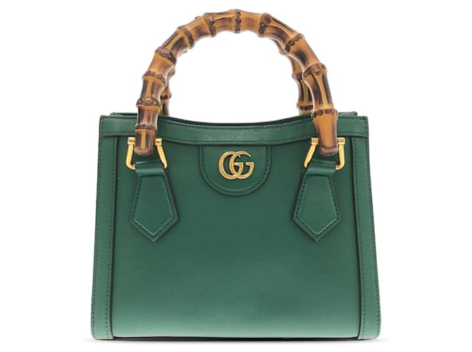 Gucci Mini Diana De Bambú Verde Cuero Becerro  ref.1398589