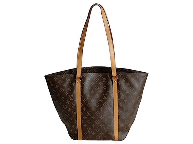 Bolso de hombro Louis Vuitton Shopping con monograma Castaño Cuero  ref.1398642
